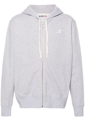 Autry logo-embroidered zip-up hoodie - Grey