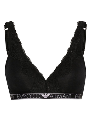 Emporio Armani lace-detail bra - Black