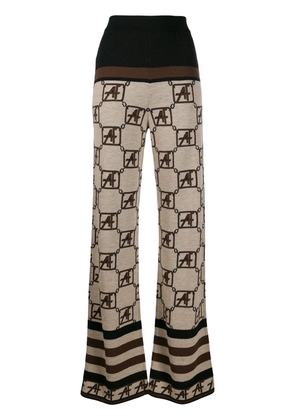Alberta Ferretti geometric pattern knitted trousers - Brown