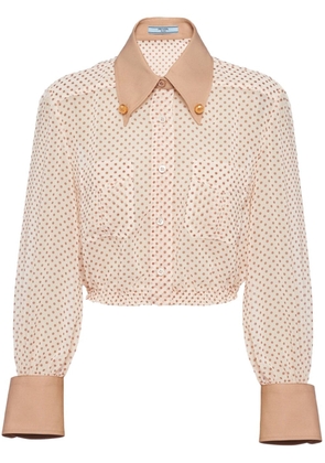 Prada polka-dot cotton shirt - Neutrals