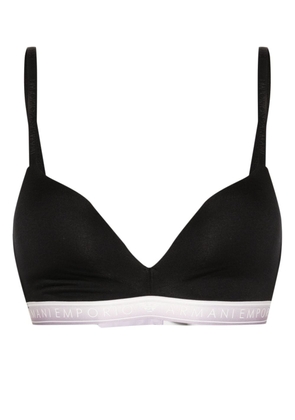 Emporio Armani logo-print bra - Black
