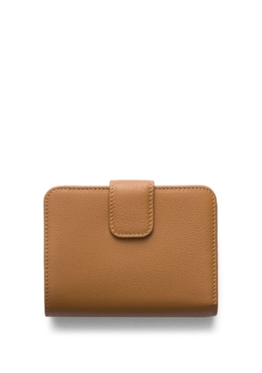 Prada small logo-stamp leather wallet - Brown