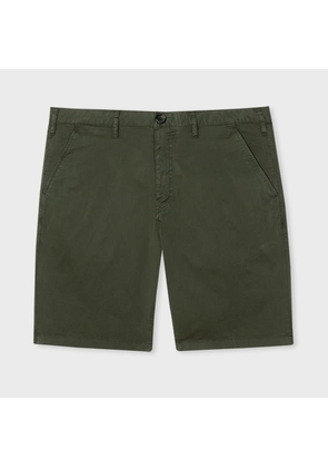 PS Paul Smith Dark Green Stretch-Cotton Twill Shorts