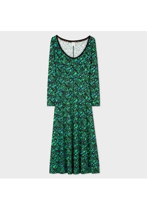 Paul Smith Green 'Twilight Floral' Midi Dress