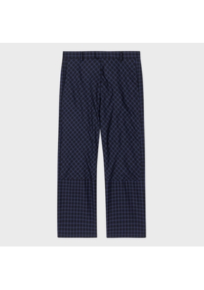 Paul Smith Blue Gingham Wool Carpenter Trousers