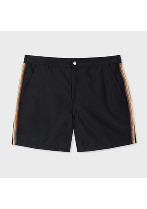 Paul Smith Black Recycled-Polyester 'Signature Stripe' Swim Shorts