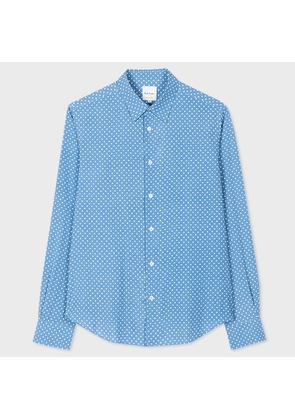 Paul Smith Slim-Fit Blue Polka Dot Viscose Shirt
