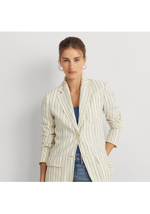 Petite - Striped Cotton-Blend Blazer