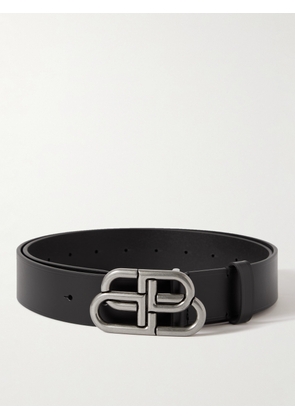 Balenciaga - 3.5cm Logo-Embellished Leather Belt - Men - Black - EU 85