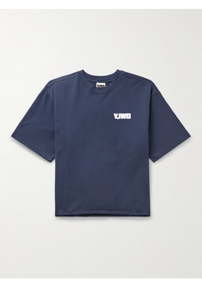 Y,IWO - Cropped Logo-Print Cotton-Jersey T-Shirt - Men - Blue - S