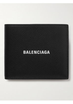 Balenciaga - Logo-Print Full-Grain Leather Billfold Wallet - Men - Black