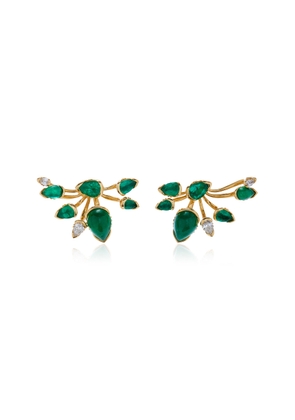 Fernando Jorge - Calyx 18K Yellow Gold Emerald; Diamond Earrings - Green - OS - Moda Operandi - Gifts For Her