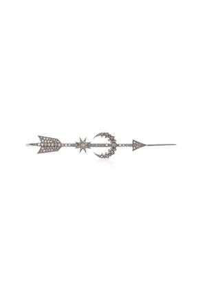 Colette Jewelry - Star and Moon 18K White Gold Diamond Single Earring - White - OS - Moda Operandi - Gifts For Her