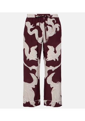 Valentino Printed silk crêpe de chine wide-leg pants
