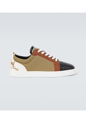 Christian Louboutin Fun Louis Junior leather and canvas sneakers