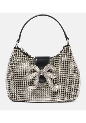 Self-Portrait The Bow embellished leather-trimmed tote bag