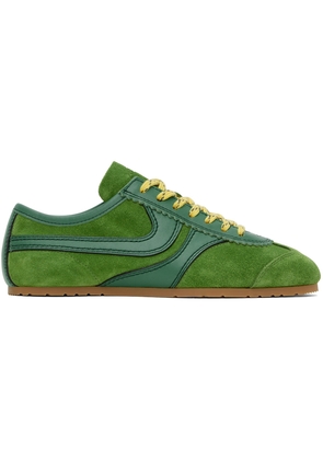 Dries Van Noten Green Suede Sneakers