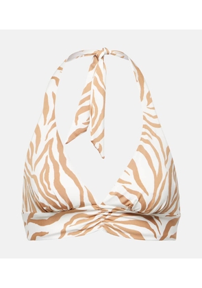 Max Mara Alberta zebra-print bikini top