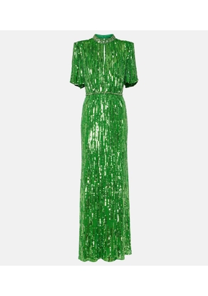 Jenny Packham Viola sequined cutout gown