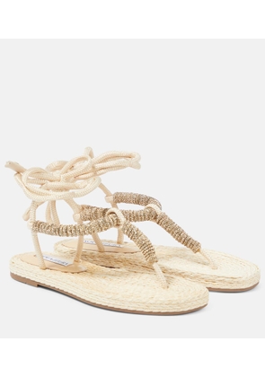 Aquazzura Sunkissed embellished thong sandals
