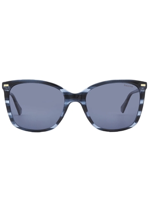 Polaroid Core Polarized Blue Square Ladies Sunglasses PLD 4108/S 0JBW/C3 55
