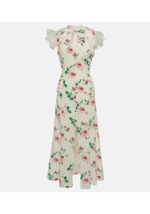 Alessandra Rich Floral silk midi dress