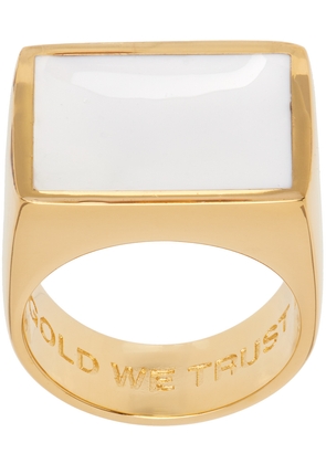 IN GOLD WE TRUST PARIS Gold Square Signet Ring