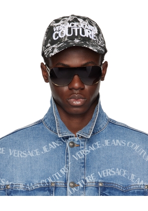 Versace Jeans Couture Black & White Watercolor Couture Baseball Cap