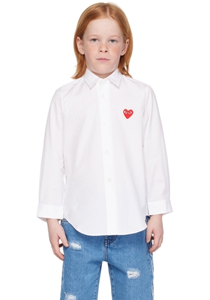 COMME des GARÇONS PLAY Kids White Embroidered Shirt