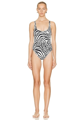 AEXAE Classic One Piece Swimsuit in Zebra - Black,White. Size XS (also in ).