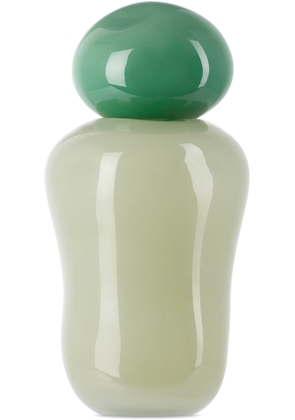 Helle Mardahl Green & Off-White Bon Bon Medi Vase