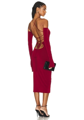 The Andamane Maddy Midi Dress in Ruby - Red. Size 40 (also in 42, 44).