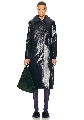 Staud Varnishes Coat in Navy - Navy. Size L (also in M, S, XS).