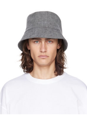 WOOYOUNGMI Gray Cotton Bucket Hat