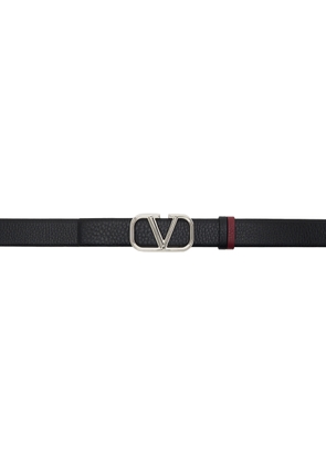 Valentino Garavani Reversible Black & Burgundy VLogo Belt