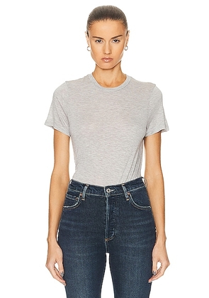 AGOLDE Annise Slim Tee in Grey Heather - Light Grey. Size L (also in XL, XS).