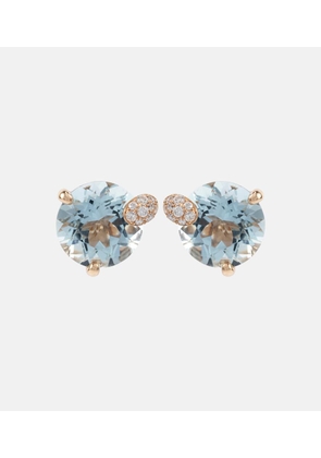Bucherer Fine Jewellery 18kt rose gold earrings with aquamarine and diamonds