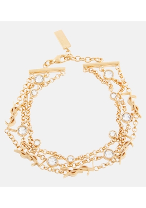 Saint Laurent Cassandre embellished chain bracelet