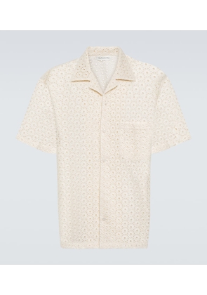 The Frankie Shop Embroidered cotton bowling shirt