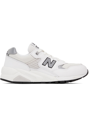 New Balance White & Gray 580 Sneakers