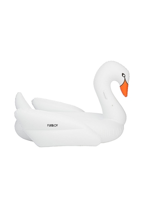 FUNBOY Inflatable Swan Pool Float in White.