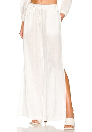 Bella Dahl Side Slit Beach Pant in White. Size M, S, XS.