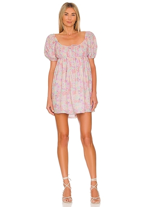For Love & Lemons Kennedy Mini Dress in Pink. Size S.