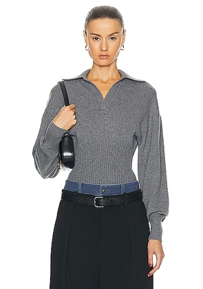 Proenza Schouler Jeanne Sweater in Grey Melange - Grey. Size L (also in M, S, XS).