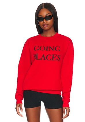 DEPARTURE Going Places Crewneck in Red. Size M, S.
