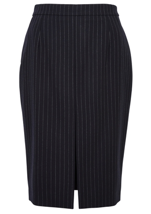 Saint Laurent Pinstriped Wool Skirt - Navy - 40 (UK12 / M)