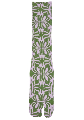 Dries Van Noten Printed Stretch-cotton Socks - Lilac