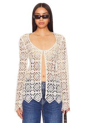 House of Harlow 1960 x REVOLVE Janis Crochet Blouse in Cream. Size M, S, XS.