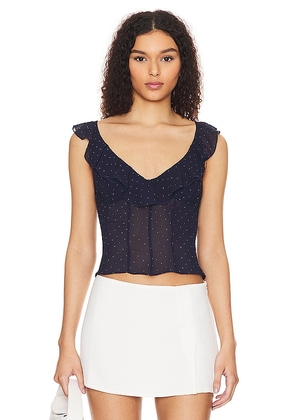 House of Harlow 1960 x REVOLVE Bardot Top in Navy. Size M, S, XL, XS.