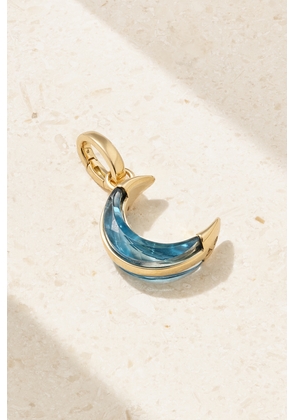 Foundrae - Crescent Karma 18-karat Gold Topaz Pendant - Blue - One size